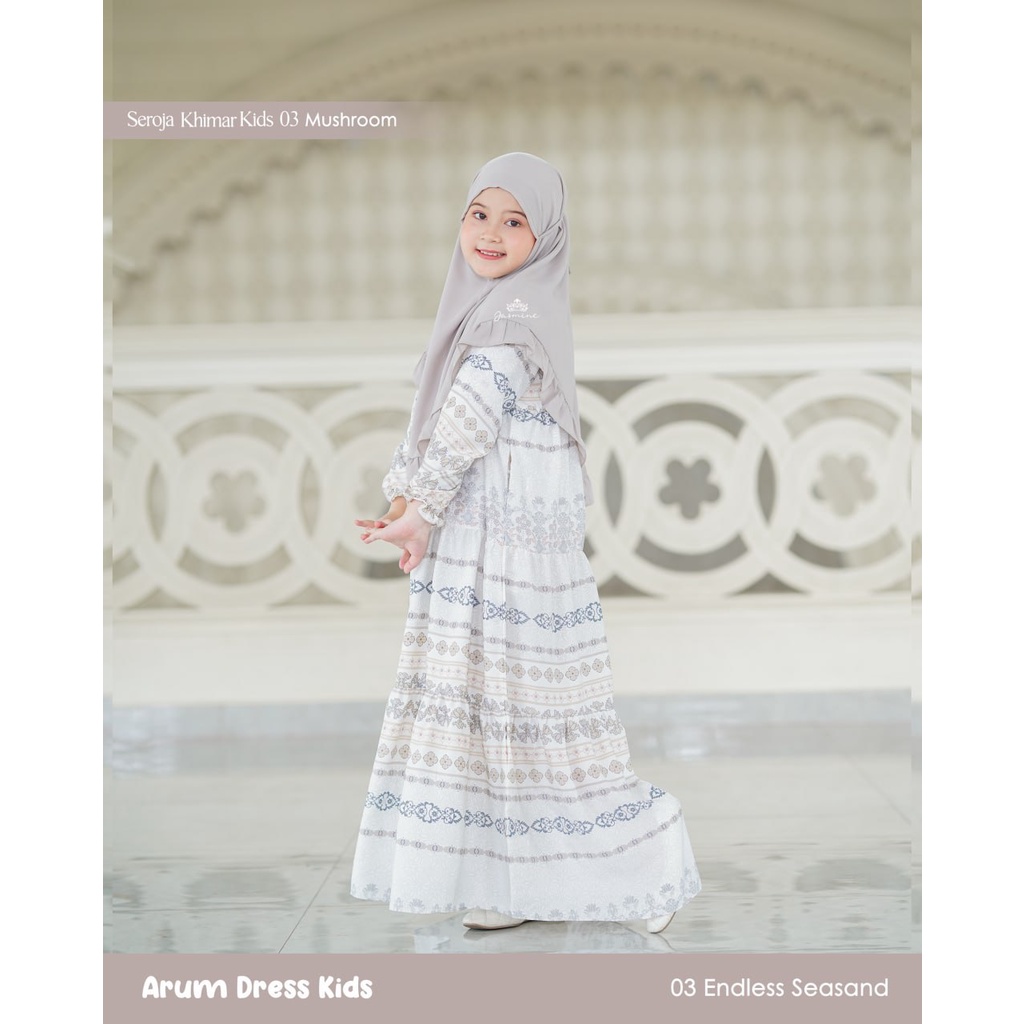 JASMINE NEW ARUM DRESS & KHIMAR KIDS LIDIAHADIWINOTO - dress terbaru pattern exclusive bahan Floral 