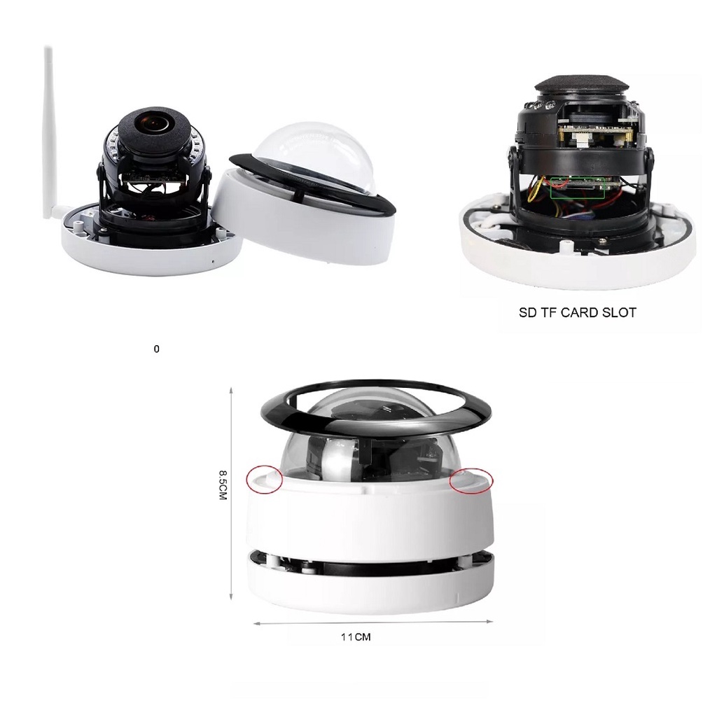 IP Camera / IPCAM Dome ICSEE 3MP Vandalproof, Wifi, Mmc, Mic. Onvif