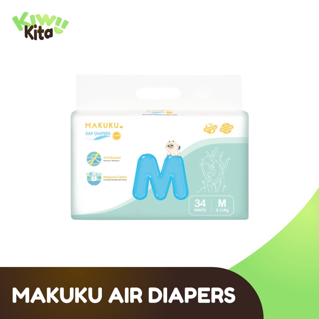 Makuku SAP Diapers Comfort M 34 | Anti Gumpal | Type Celana