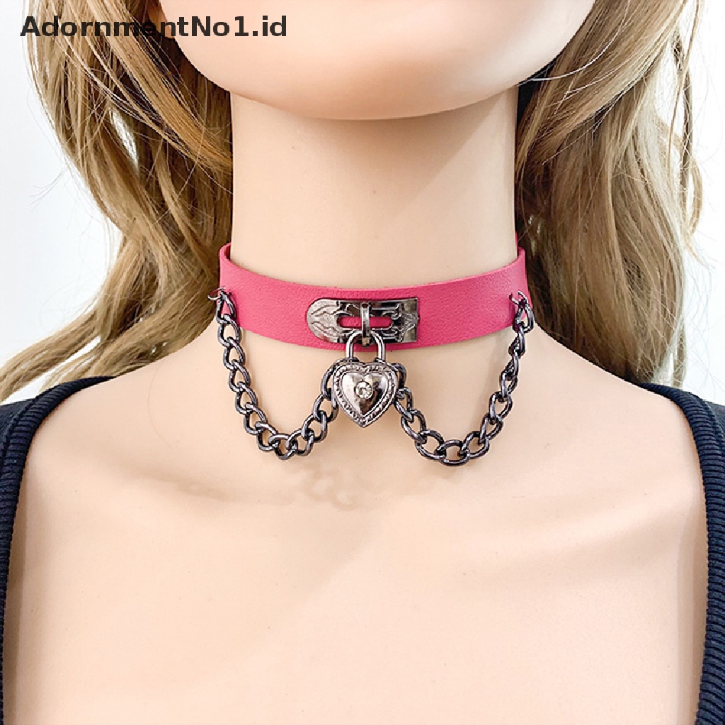 [AdornmentNo1] Gothic Choker Kalung Wanita Perempuan Rivet Kulit Kalung Rock Kpop Punk Leher Kerah Hitam Choker Kalung Keren Kerah [ID]