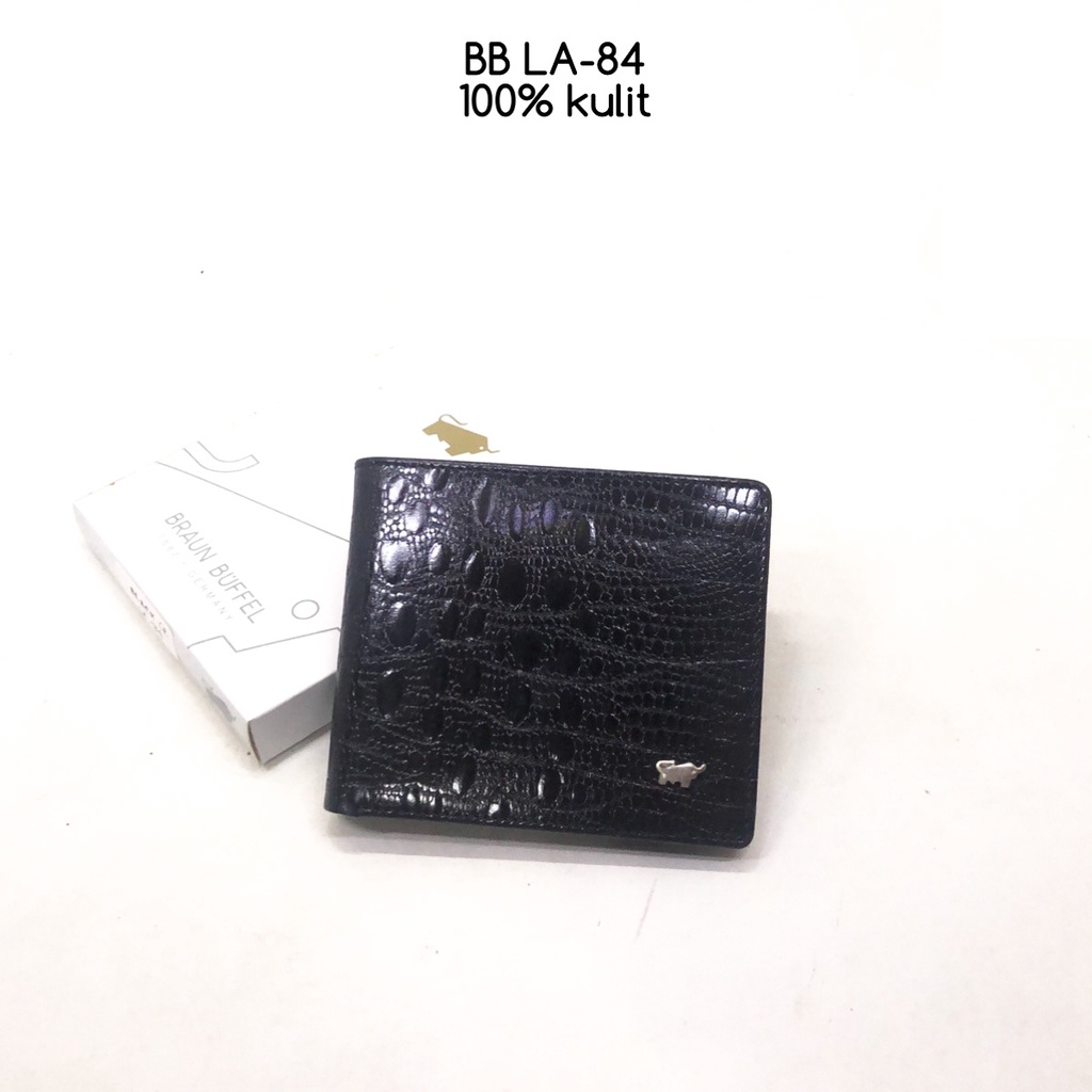 dompet pria kulit BB LA84 premium black croco kulit sapi asli dompet fashion murah