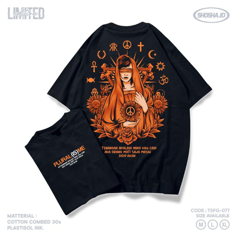 Baju Atasan Cowok Motif Pluralisme Satanic Toleransi Agama Bahan Cotton Premium Kaos Distro Original