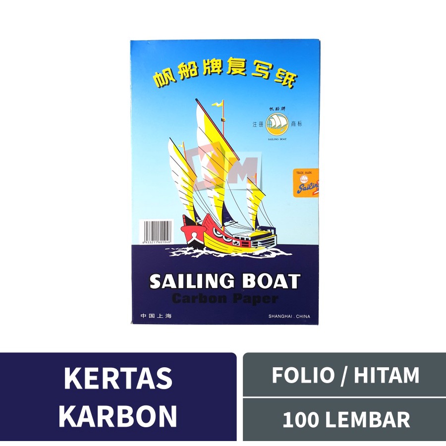 Carbon Paper / Kertas Karbon Sailing Boat Single Side Folio Hitam 1 Sisi