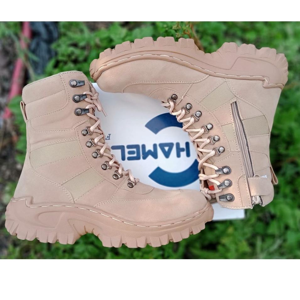 12.12 Terlaris sepatu safety boot tactical 511 krem kerja lapangan 9inc buruan