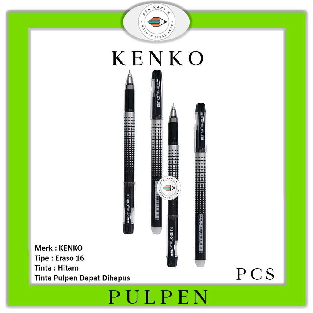 KENKO - Pulpen Gel Pen Eraso 16 Erasable Bisa Dihapus - Pcs