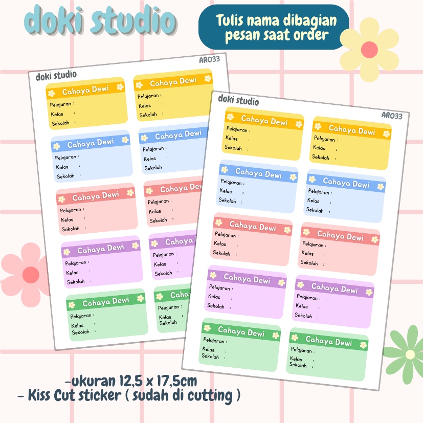 

[DOKI] Stiker Dekorasi Lucu / Sticker Journal / Stiker Aesthetic Memo Sticky Notes Journal Scrapbook Planner - Sticker Nama / Barang