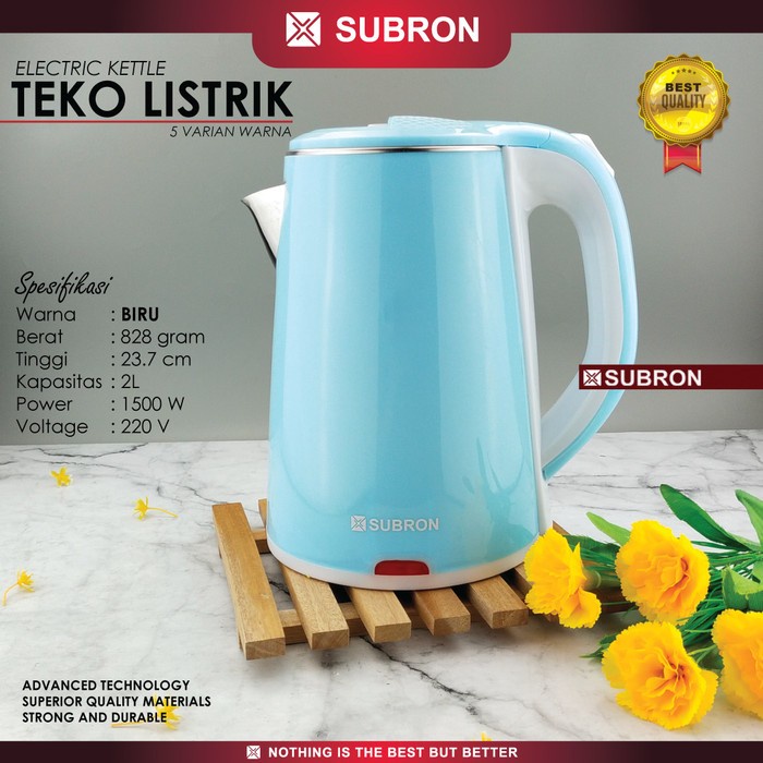 SUBRON Teko Termos Listrik Pemanas Air Kettle 1500W 450W Electric Kapasitas 2L 2.3L Murah