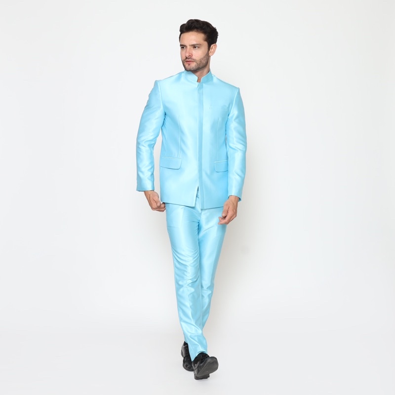 Setelan Beskap Pengantin Semi Wool Import Jas Shanghai