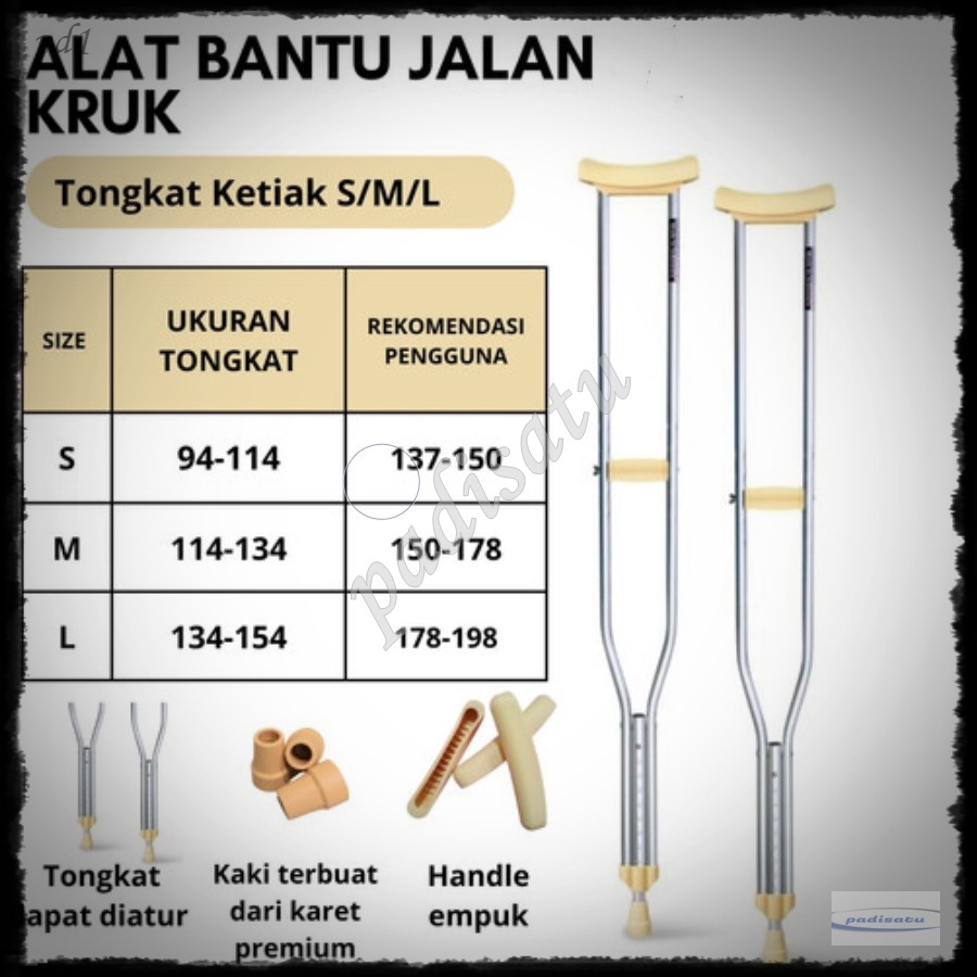 Tongkat Ketiak Tongkat Jalan Kruk Ketiak