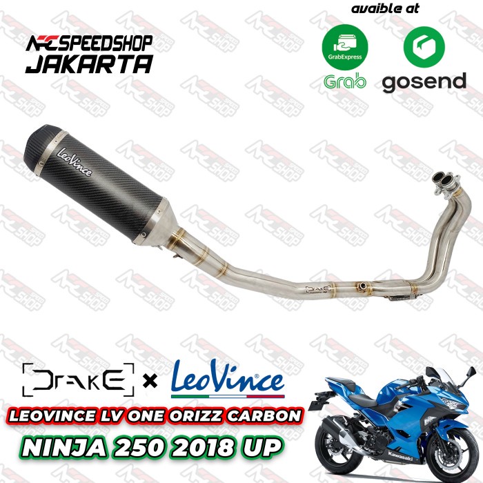 Knalpot Leovince Lv Orizz Carbon Header Drake R9 Ninja 250Fi 2018 New #Original