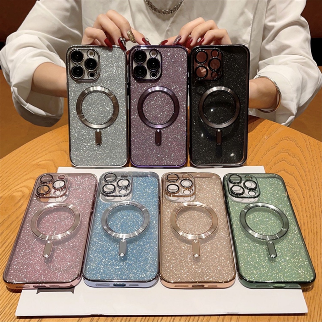 Casing Lensa Proteksi Kamera Mewah iPhone 14 Pro Max Plus case iPhone 13 12 11 Pro Max metal magnetic Kedip Perlindungan shock Penuh soft case