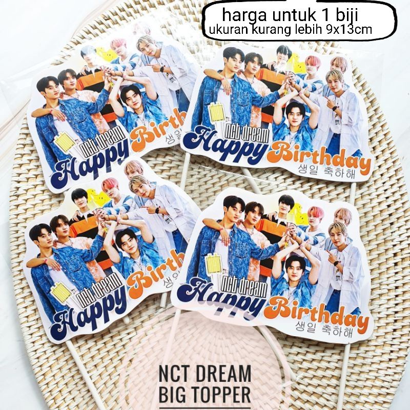 topper tusukan hiasan nasi tumpeng kue cake ulang tahun happy birthday karakter NCT DREAM