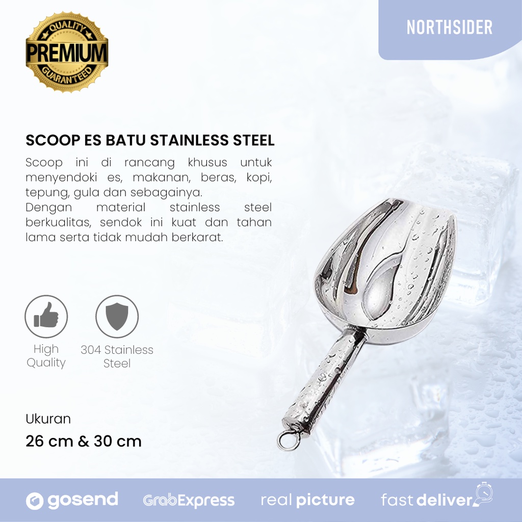 Scoop es batu ice shovel - sendok beras - sugar scoop stainless