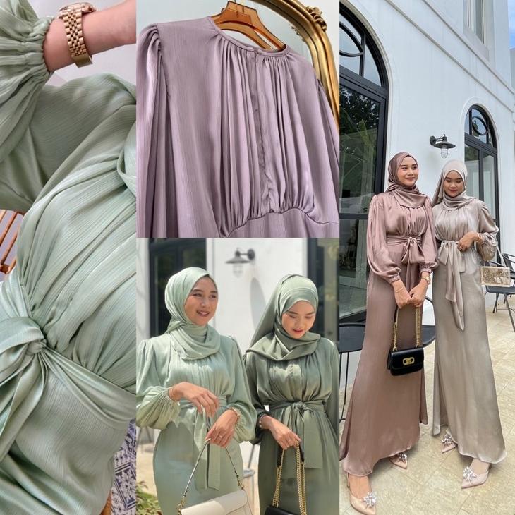 Terlaku... AMEENA DRESS  BAHAN CRADENZA WUDHU FRIENDLY READY STOCK  DRESS PREMIUM, DRESS SILK, DRES 