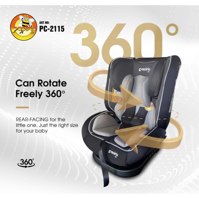 Pacific car seat rotate 360 grup 0+1+2+3 PC-2115 sampe 36 kg tempat duduk mobil anak
