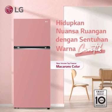 LG KULKAS 2 PINTU GNB 312 PQ GB GM GP PUTIH / PINK /  MINT Kapasitas 340 liter