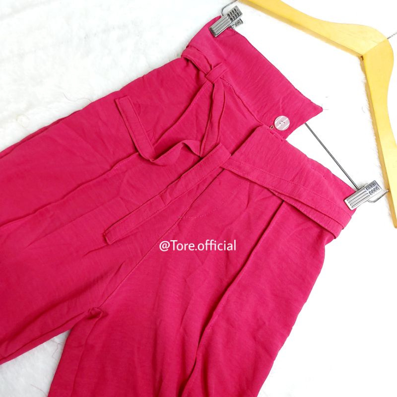 DITA BUTTON CRINCLE CELANA KULOT HIGHTWAIST WANITA