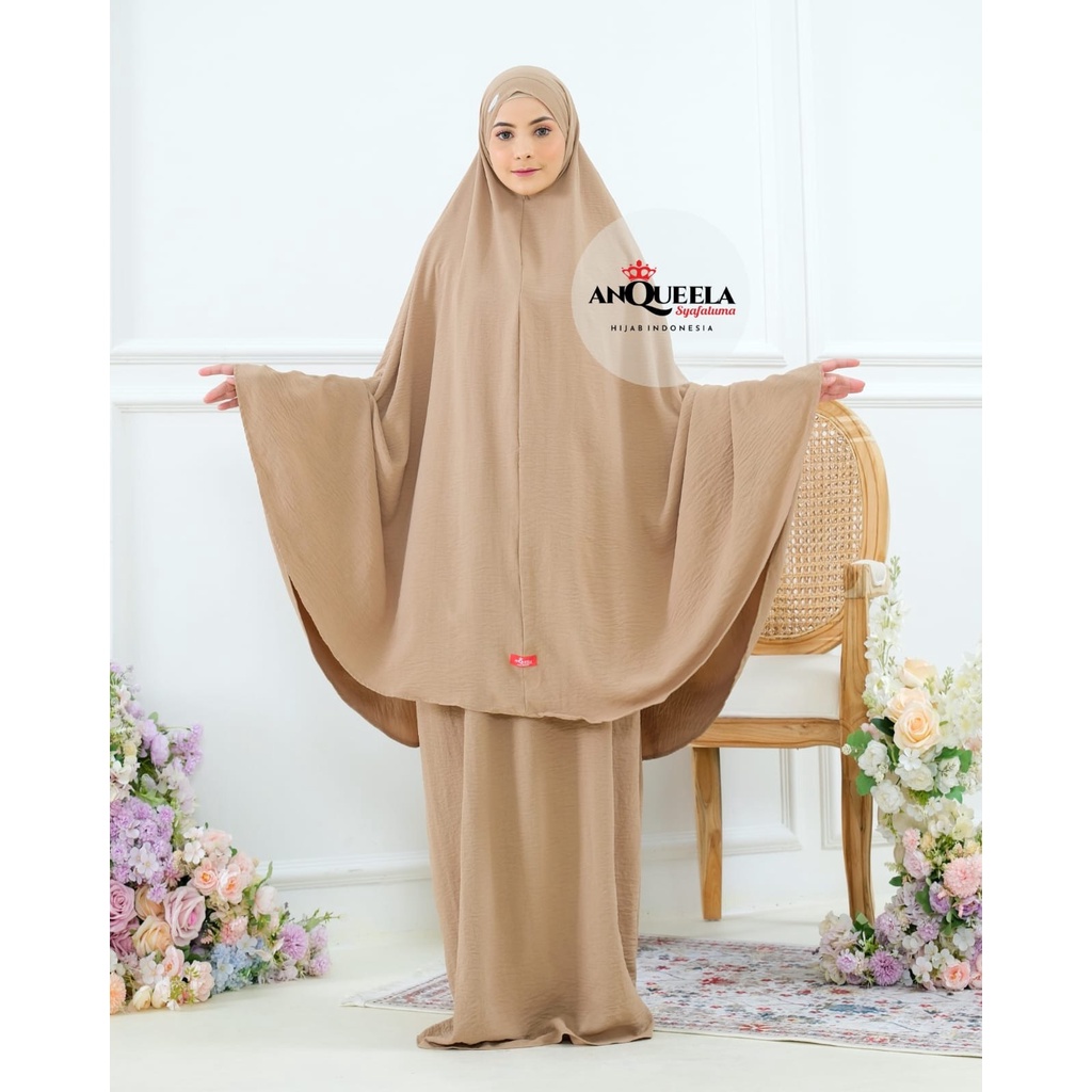 Mukena Dewasa Lesty Jumbo Bahan Crinkel Air Flow By Anqueela