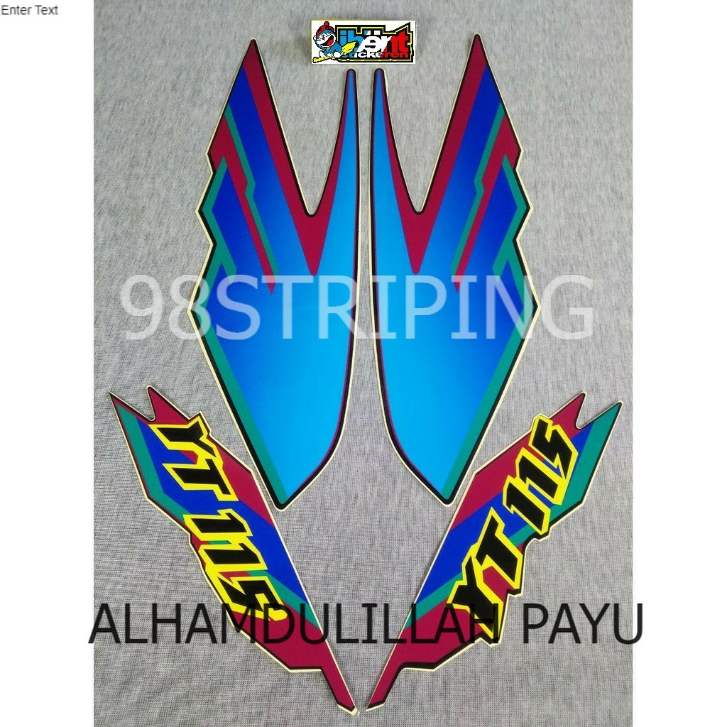 STIKER YT 115 BIRU STRIPING LIS STANDAR ORI YAMAHA  YT115 POLET BODY PLISIR