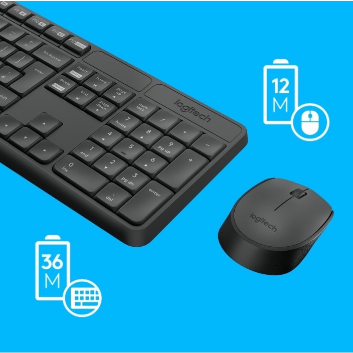 LOGITECH WIRELESS COMBO KEYBOAD + MOUSE MK235 / MK 235 NEW