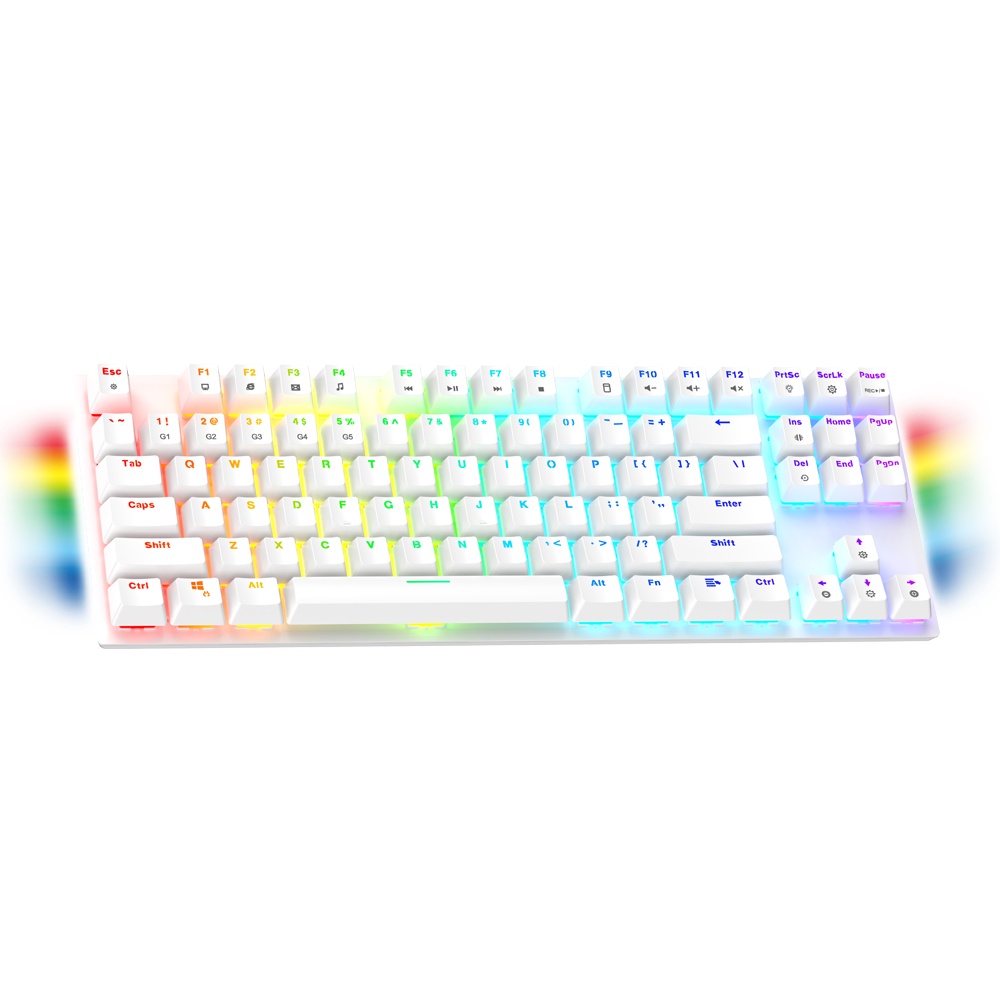 Keyboard Fantech MAXFIT87 MK856 White Hot-Swappable Mechanical Gaming
