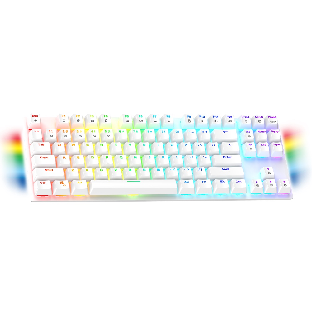 Keyboard Fantech MAXFIT87 MK856 White Hot-Swappable Mechanical Gaming