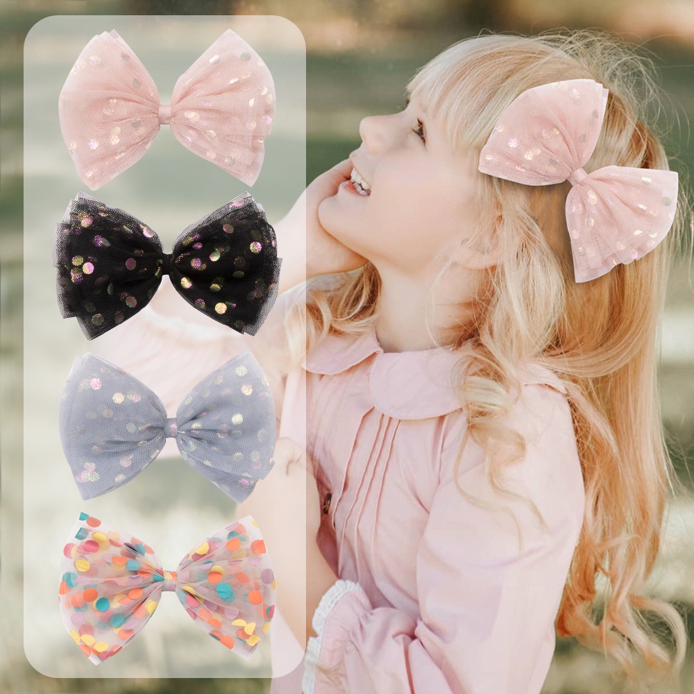 PRINCESS POLKA DOT MESH LARGE RIBBON HAIRCLIP BOW JEPIT PITA PREMIUM MOTIF FAIRY CUTE RAMBUT ANAK BAYI JEPITAN KLIP HAIR CLIP PIN HAIRPIN WARNA SOFT PASTEL LEMBUT AKSESORIS CEWEK PEREMPUAN GIRL HIGH GRADE KOREA KOREAN STYLE