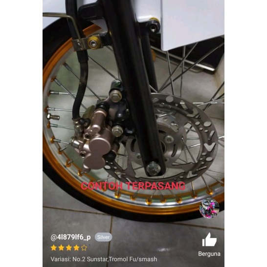Disc Piringan Cakram Variasi Sunstar 220 Mm Plus Breket Satria Fu Untuk Tromol Jari Jari Jeruji