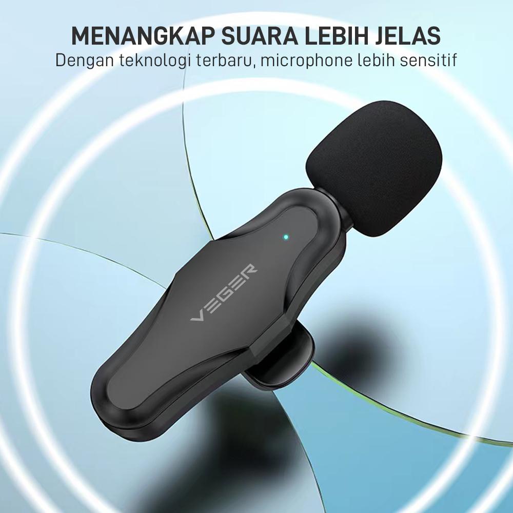 VEGER Wireless Microphone for Android Type C - Veger Audio Portable Mini Mic Clip On Lapel Vlogger Podcast Live
