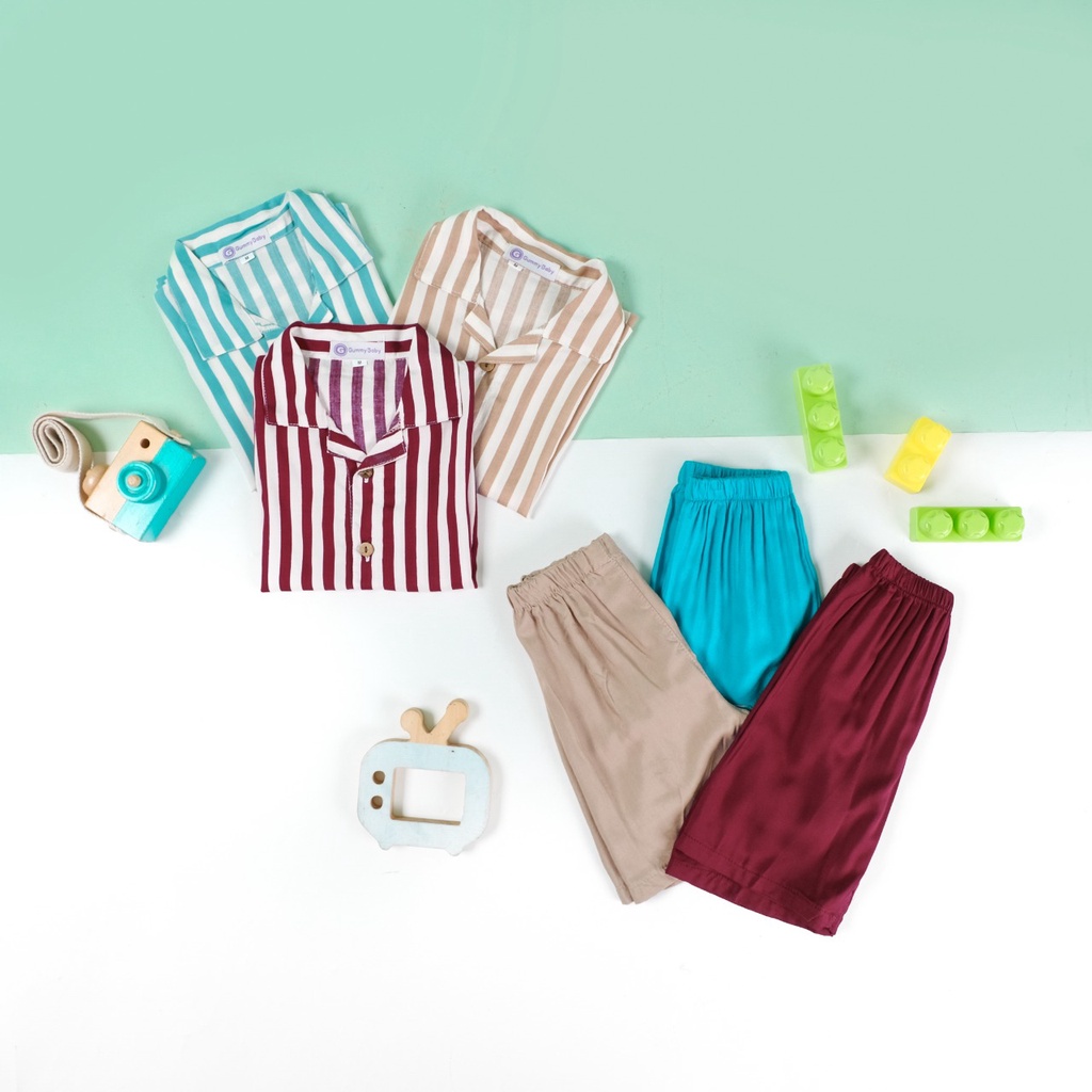 Fairy Baby Summer Stripe Set | Setelan Salur Anak Laki-Laki 1-4 Tahun