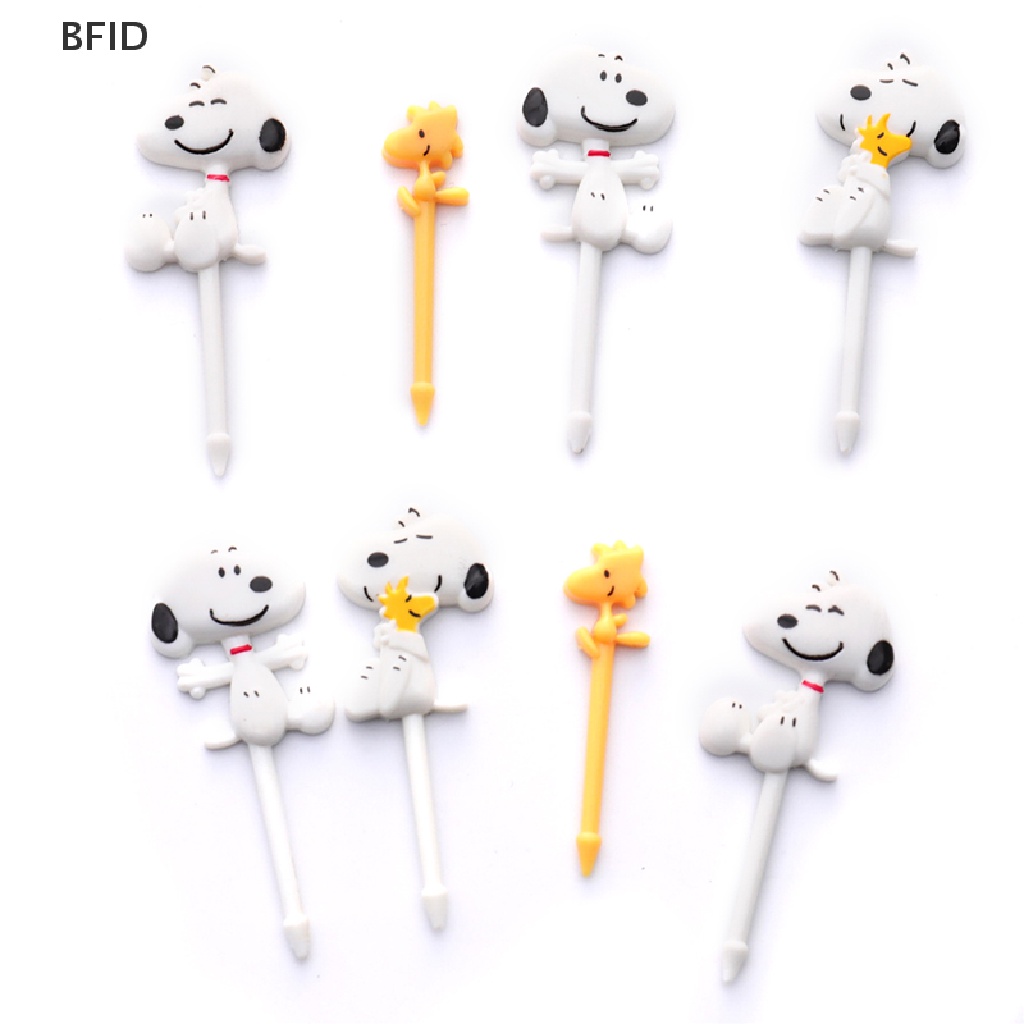 [BFID] 6pcs Kartun Lucky Cat Dog Bentuk Makanan Buah Garpu Picks Set Dessert Aksesoris [ID]