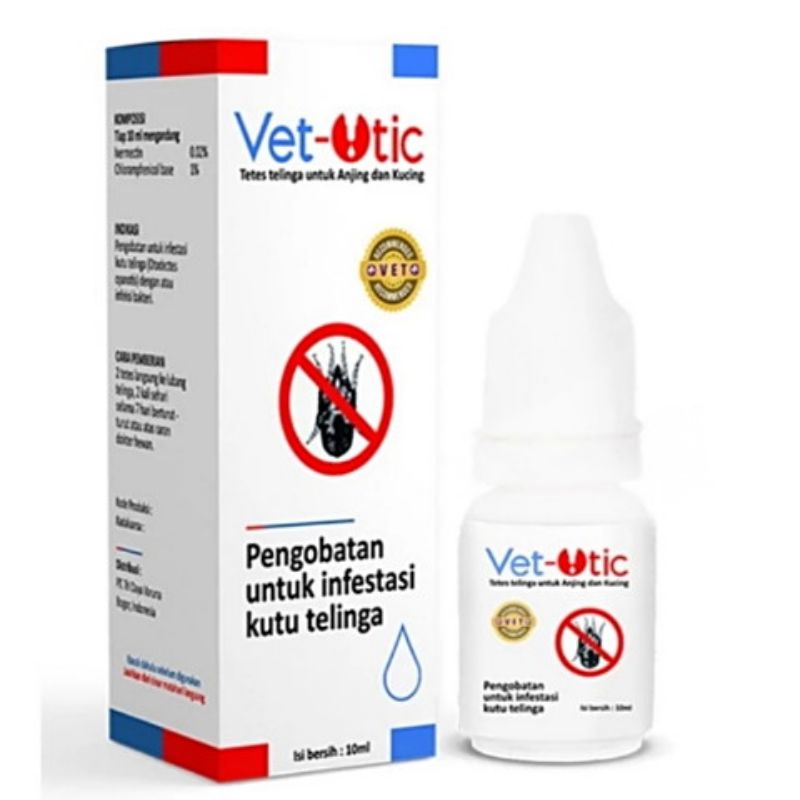 Vet Otic 10ml - Obat Tetes Kutu Tungau Radang Telinga Kucing Anjing