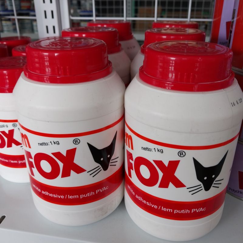 

LEM FOX PUTIH 1 KG, LEM PUTIH PVAC, LEM KAYU MURAH, ORIGINAL