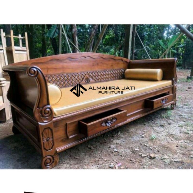 PROMO BANGKU BALE BALE BAGONG (BIG SIZE 200x100cm) KAYU JATI || KURSI BALE BALE JATI KEPANG