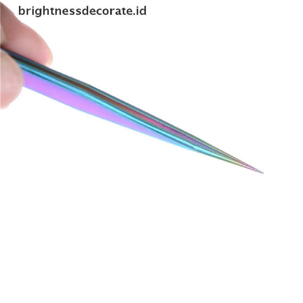 [Birth] Rain Colorful Stainless Steel Tweezer Nail Sticker Alat Pemetik Berlian Imitasi [ID]
