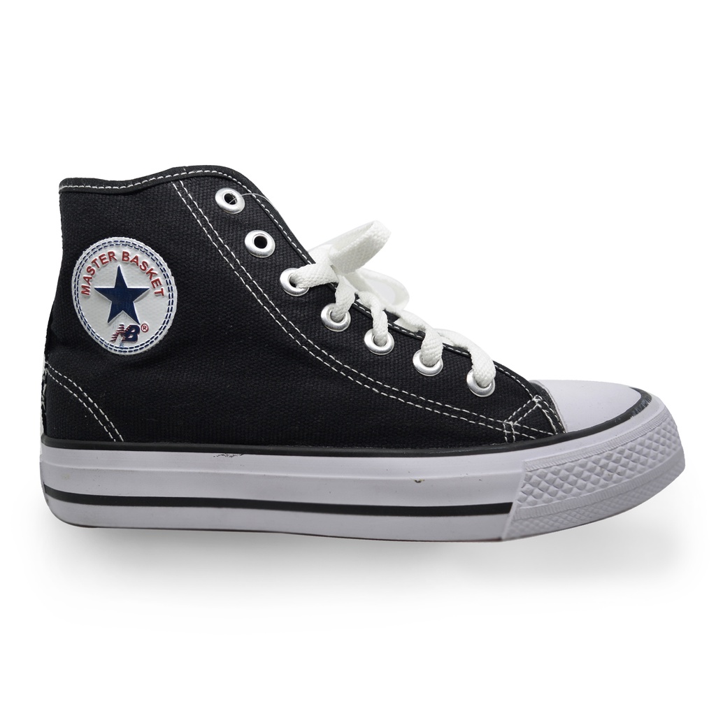 Sepatu MB New Master Basket Sekolah SD SMP SMA Anak Laki Laki Tali Tinggi NB Warrior Hitam Putih