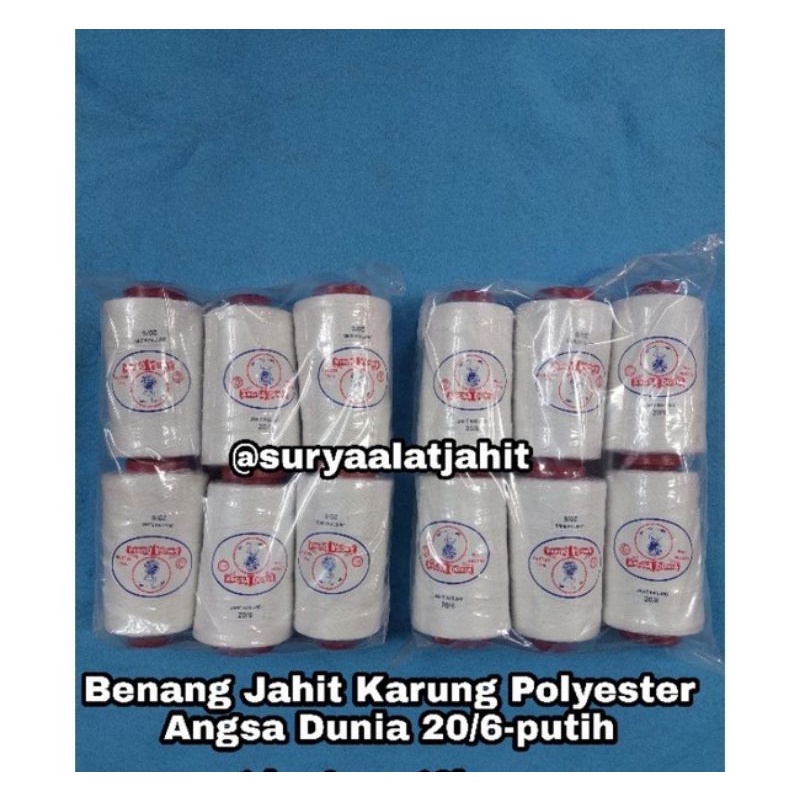 Benang Karung 20/6 Angsa Dunia Putih @1/2lusin rp.59.000/6pcs