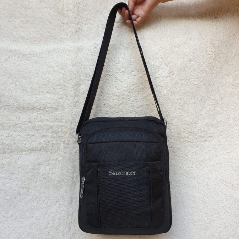 Tas Selempang Pria Slazenger Hitam Kanvas