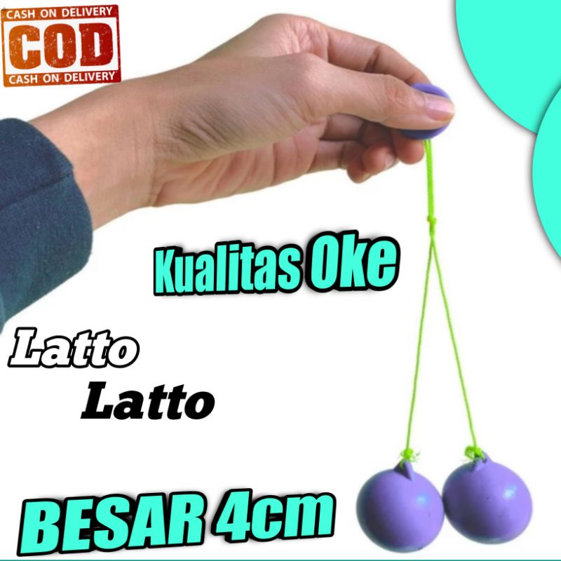 Latto Latto Lato Lato Tek Tek Etek Etek Mainan Jadul Anak Edukasi Besar Diameter 4cm Berkualitas