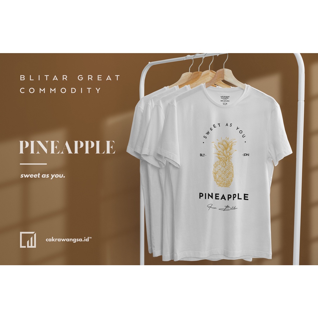 Kaos Souvenir Khas Blitar - PINEAPPLE WHITE