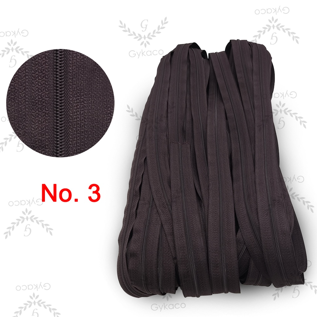 Daun Resleting (2 Arah) NILON / PLASTIK NO.3 VISLON / Halus (42 Coffee) - Aksesoris Tas &amp; Dompet Wanita Fashion (IMPORT)