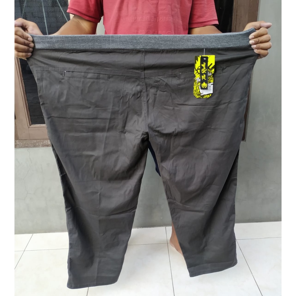 Celana Chino Panjang Pria Pinggang Kolor Rip Big Size Jumbo Premium 39 Sampai 50 JU64