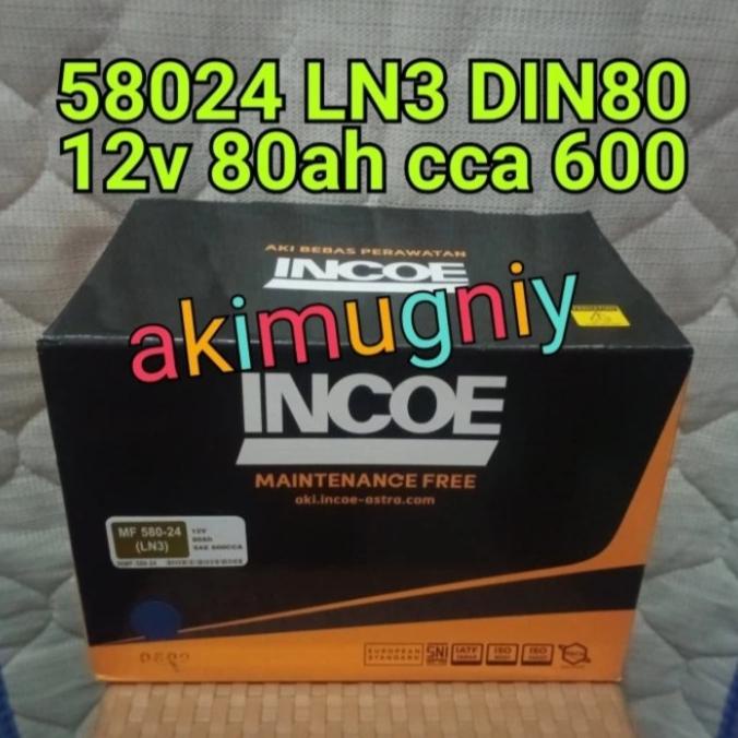 Jual aki 58024 ln3 incoe 12v 80ah vrz Innova reborn diesel bmw mercy
