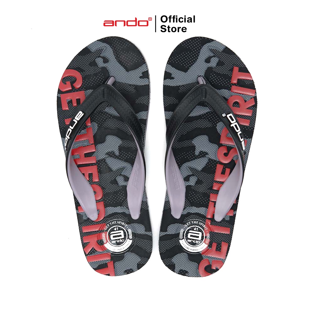 Ando Official Sandal Jepit Destroyer Pria Dewasa - Abu-Abu