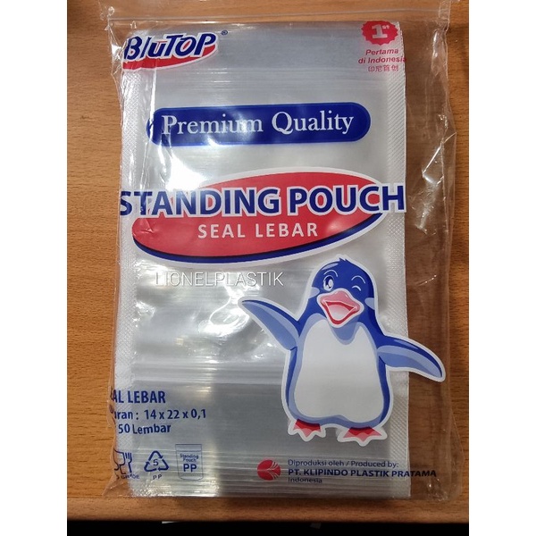 Standing Pouch 14x22 STP Double Seal Seal Lebar Blue Top Isi 50 Pcs