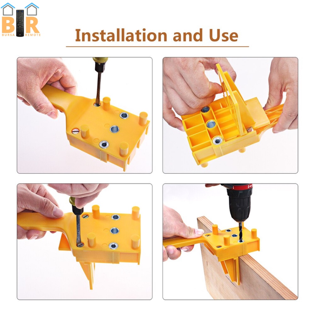 Dowelling Dowel Jig Adapter Pelubang Penyambung Papan Sambungan Papan Kayu Plywood Drill Guide Jointer 6 8 10 MM