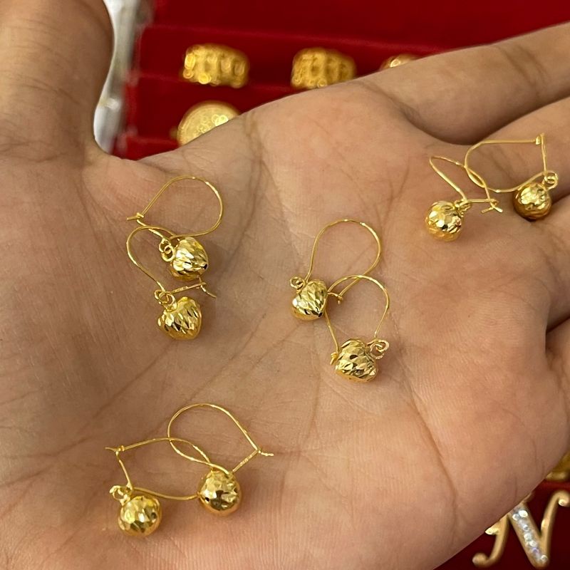 Anting emas asli 700/16K&375/8K anak dan dewasa