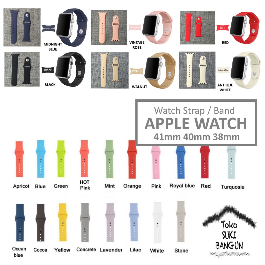 Strap Apple Watch Series 8 7 6 5 4 3 2 1 41mm 40mm 38mm TALI JAM Rubber Silicone Sport