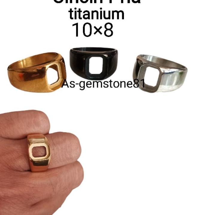TNS948 Cincin Ring Emban [titanium] 10×8 kotak |||