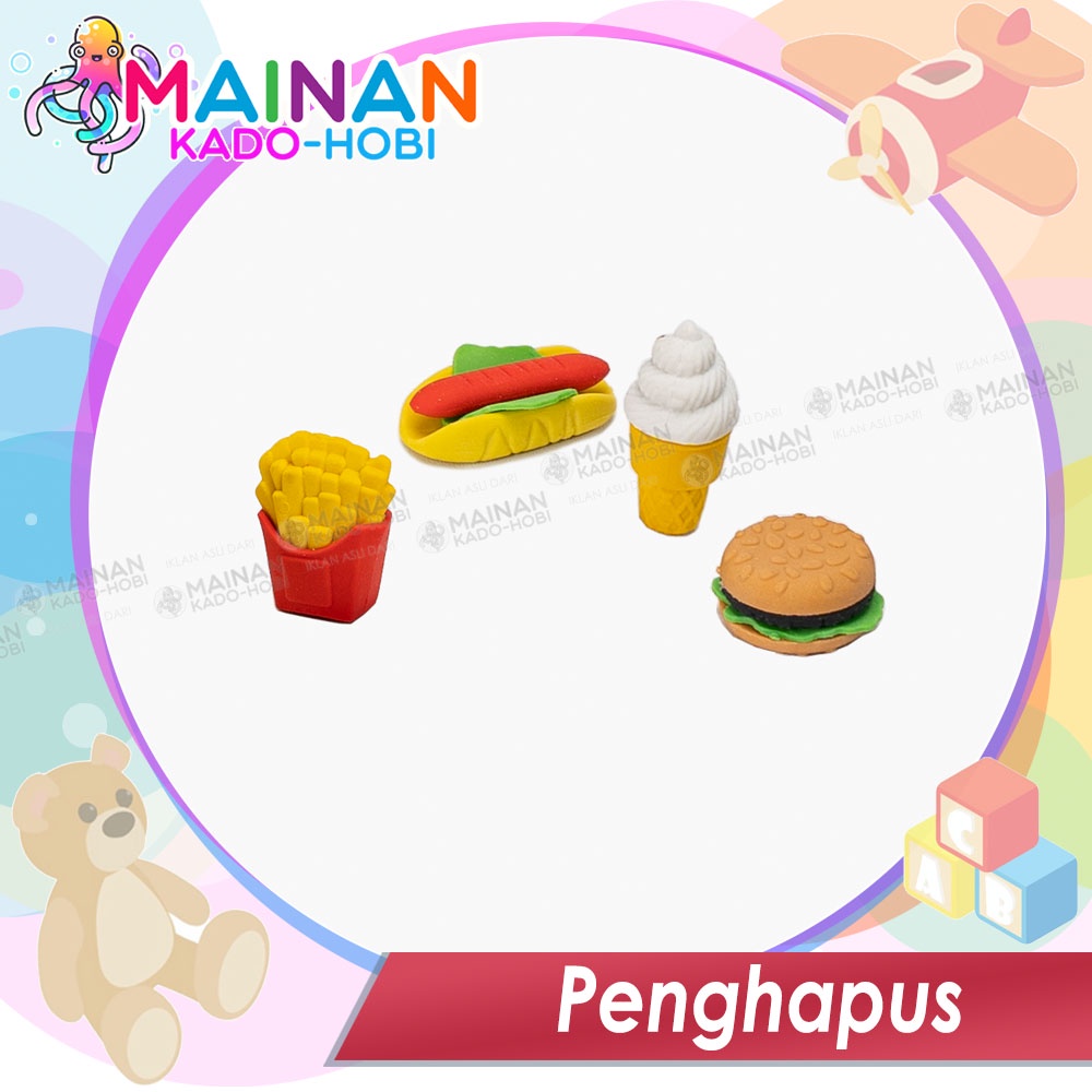 SET STATIONERY ALAT TULIS PENGHAPUS PENSIL ERASER KARET KARAKTER LUCU